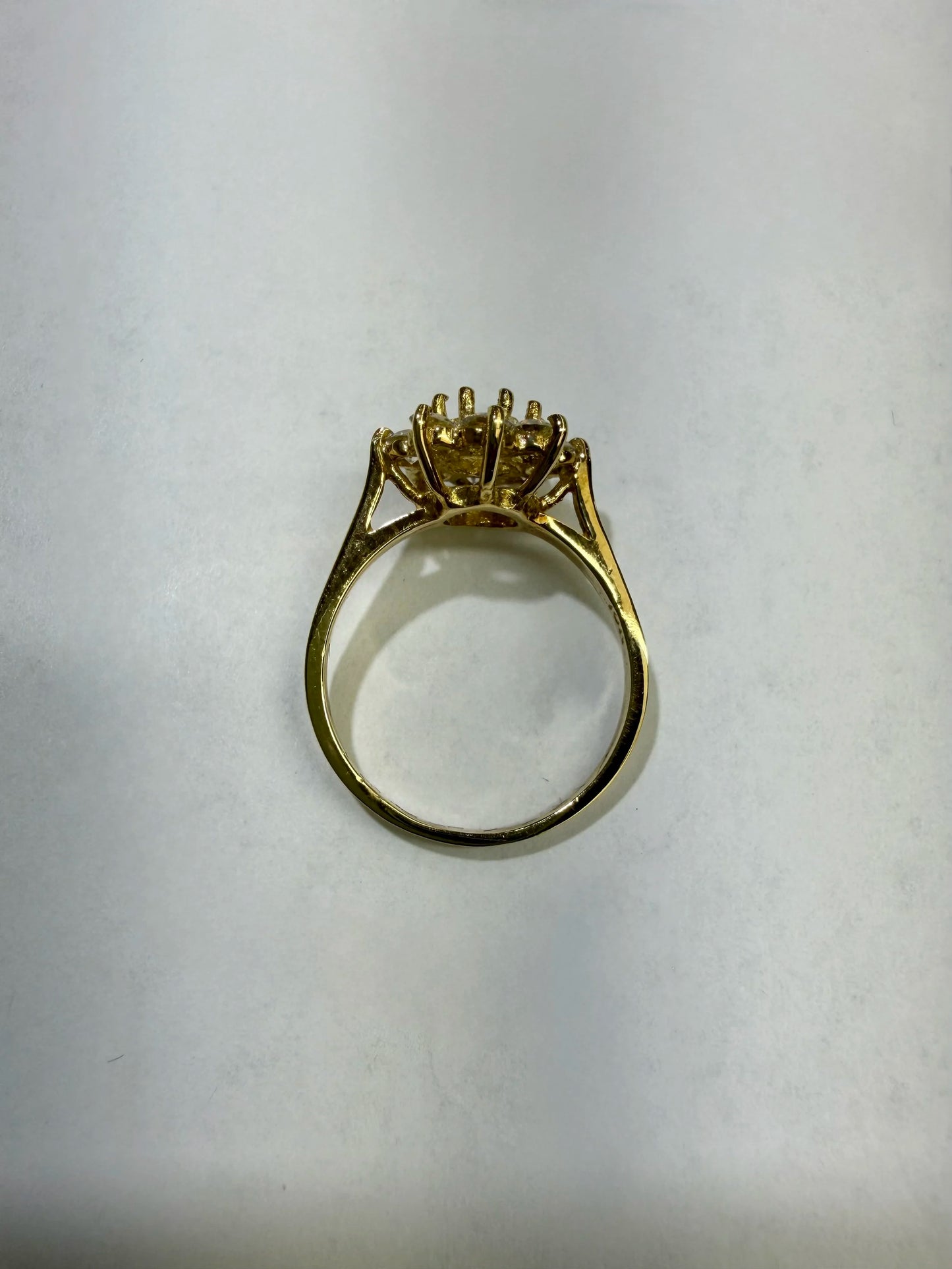 18k Yellow Gold Diamond Halo Engagement Ring