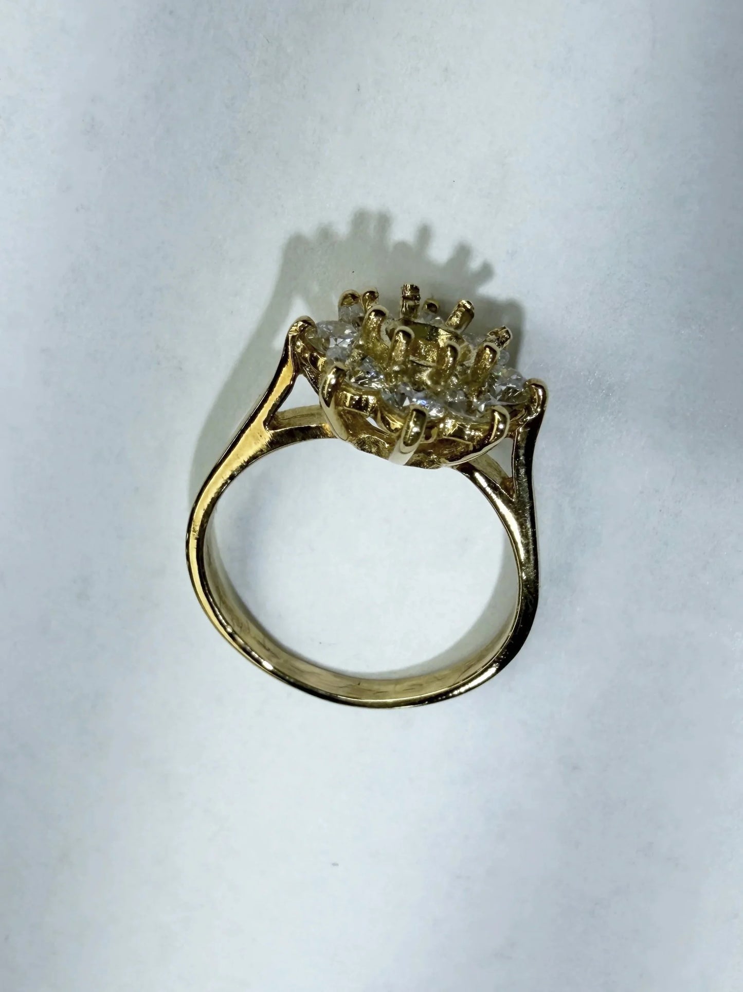 18k Yellow Gold Diamond Halo Engagement Ring