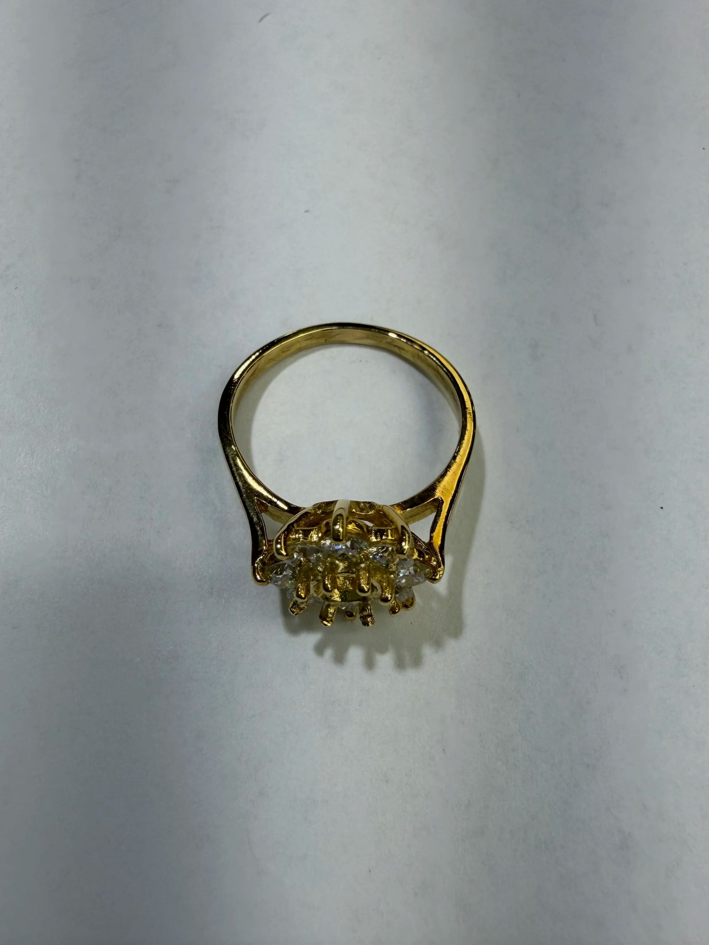 18k Yellow Gold Diamond Halo Engagement Ring