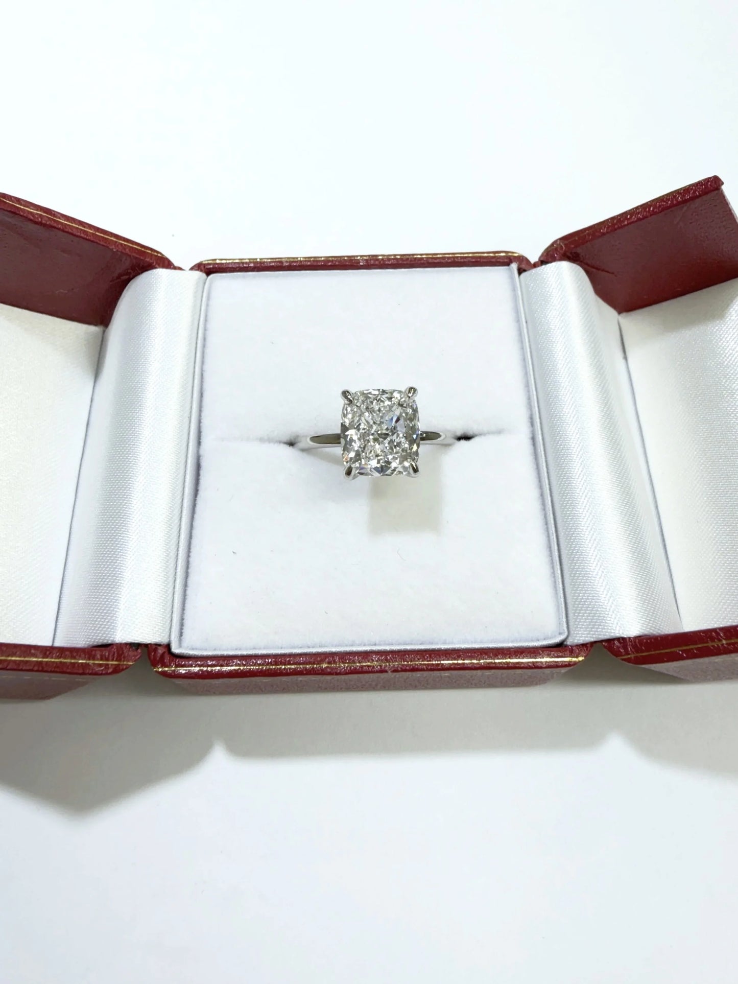4.08 ct. D/VVS2 Cushion Cut Lab-Grown Diamond Ring in Platinum